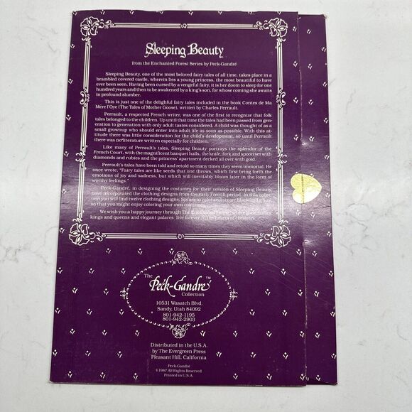 Vintage 1987 Sleeping Beauty Paper Doll Set Enchanted Forest Series Peck-Gandre - Picture 9 of 13